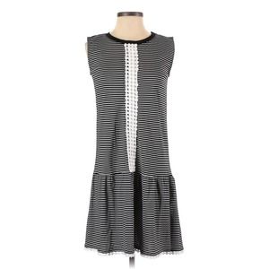 N Nicholas Sleeveless Dropped Waist Embroidered Cotton Dress